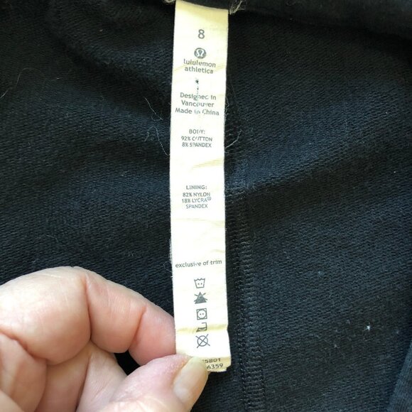 LULULEMON Black French Terry Jacket RARE 8 EUC - Picture 3 of 7